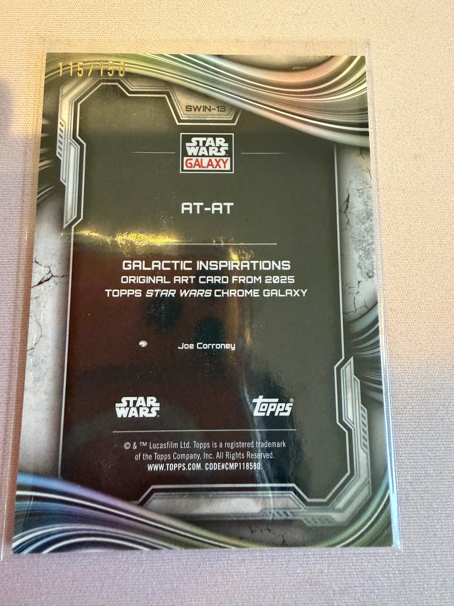 2025 Topps Star Wars Chrome Galaxy Galactic Inspirations Joe Corroney 115/150 Original Art Card #SWIN-13