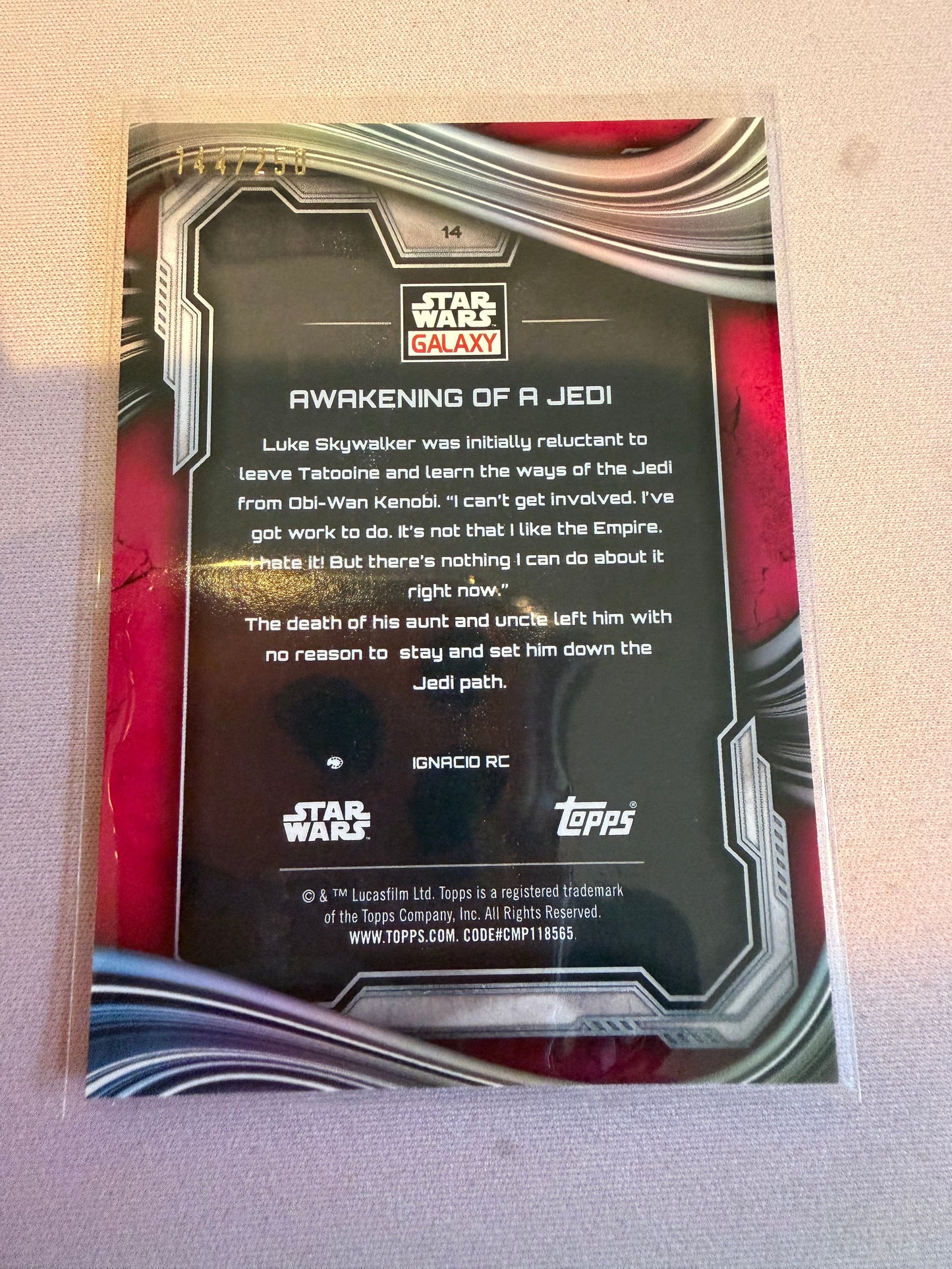 2025 Topps Chrome Star Wars Galaxy Awakening of a Jedi 2025 Topps Chrome Star Wars Galaxy Awakening of a Jedi 144/250 RC #14