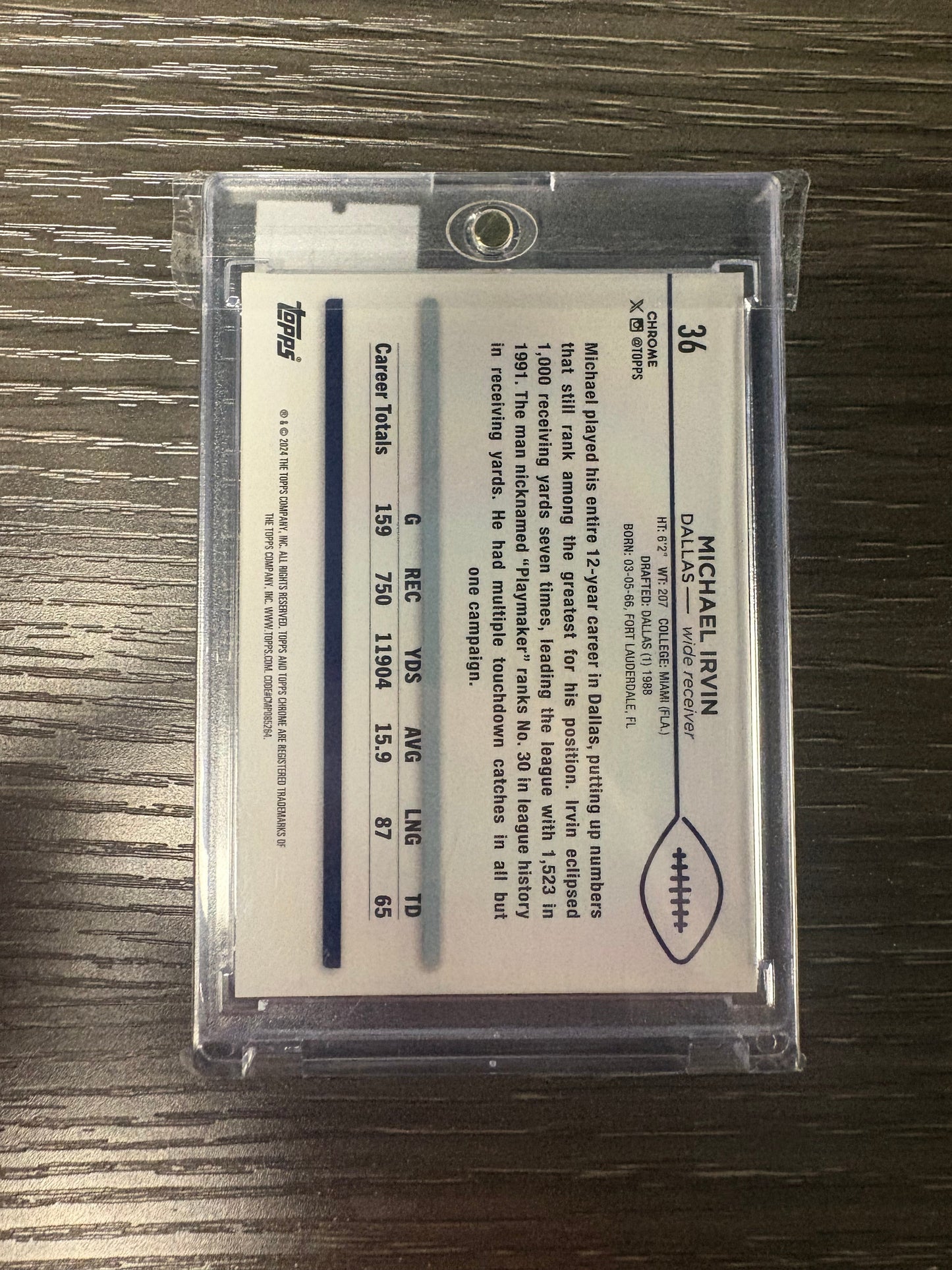 2024 Topps Chrome Sapphire Michael Irvin #36 Orange Refractor /25