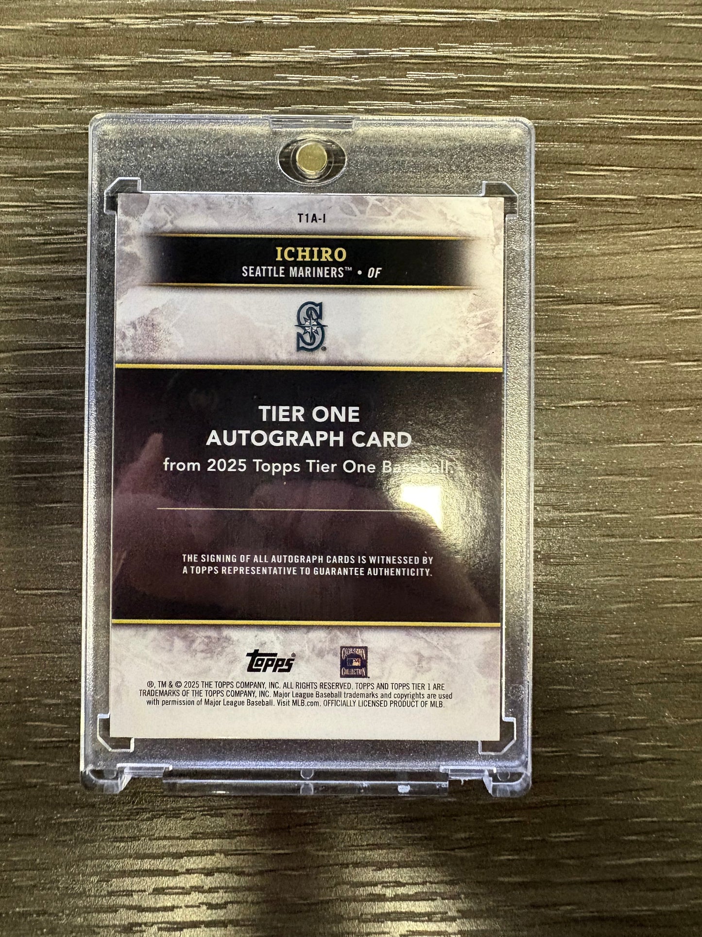 2025 Topps Tier One Ichiro #TTA-I Gold /25 Auto