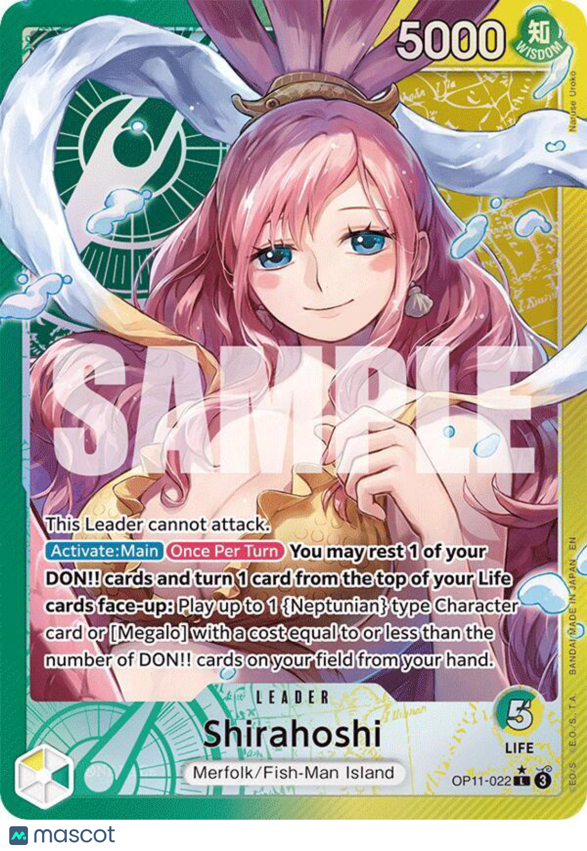2025 Bandai One Piece TCG Scions of Erudition Shirahoshi Holo Leader Alternate Art