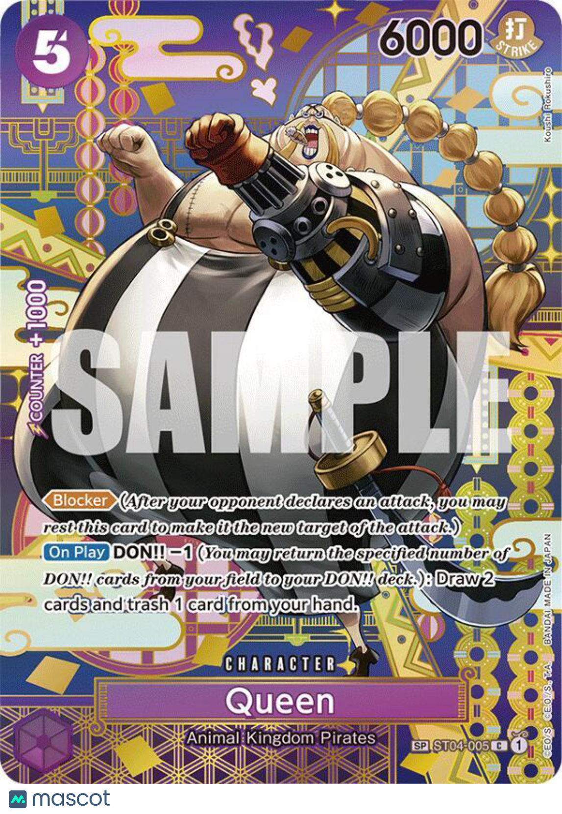 2023 Bandai One Piece Card Game ST-04 Animal Kingdom Pirates Queen Standard On Play Blocker