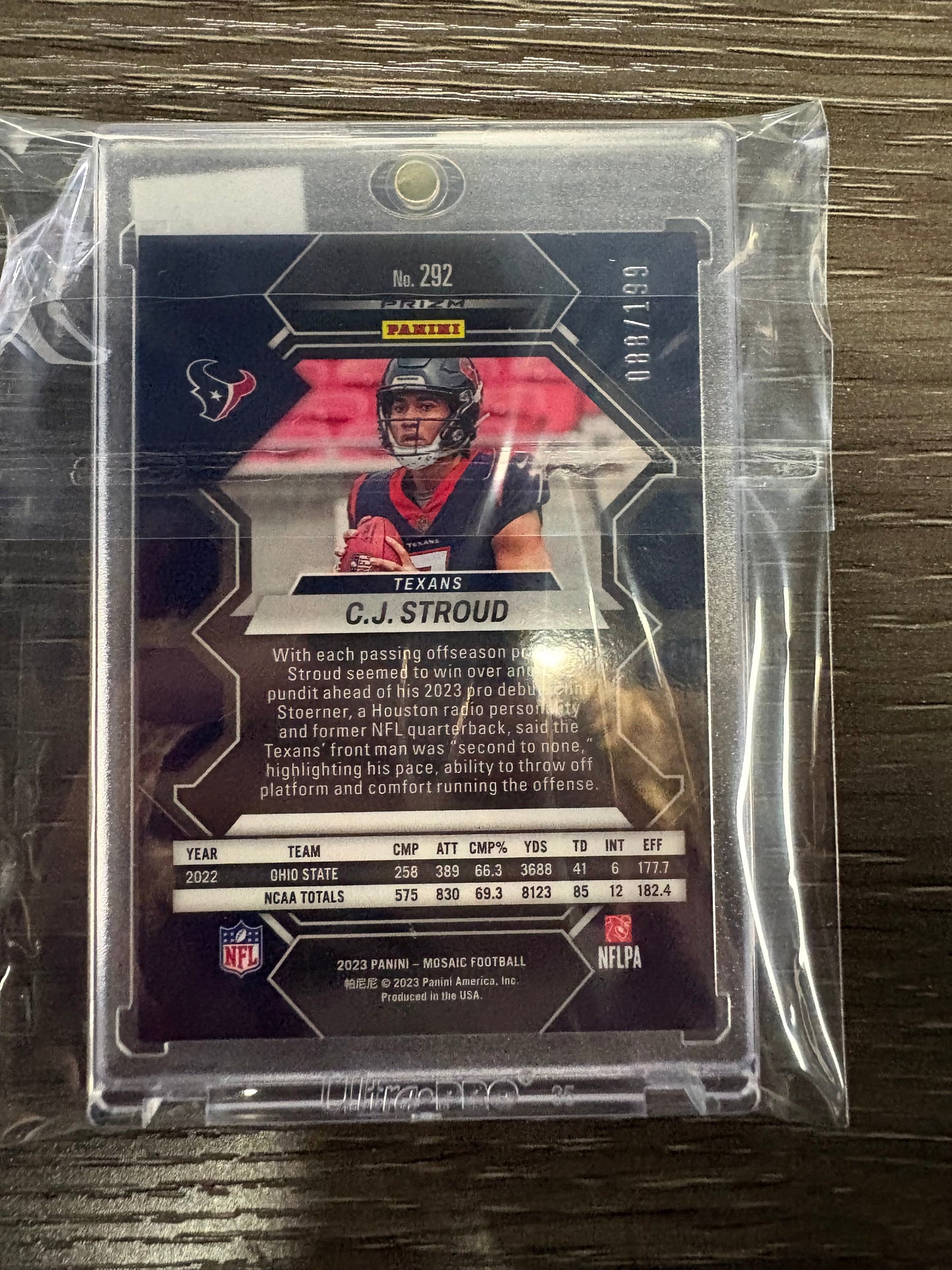 2023 Panini Mosaic C.J. Stroud #292 Orange Fluorescent /199 RC