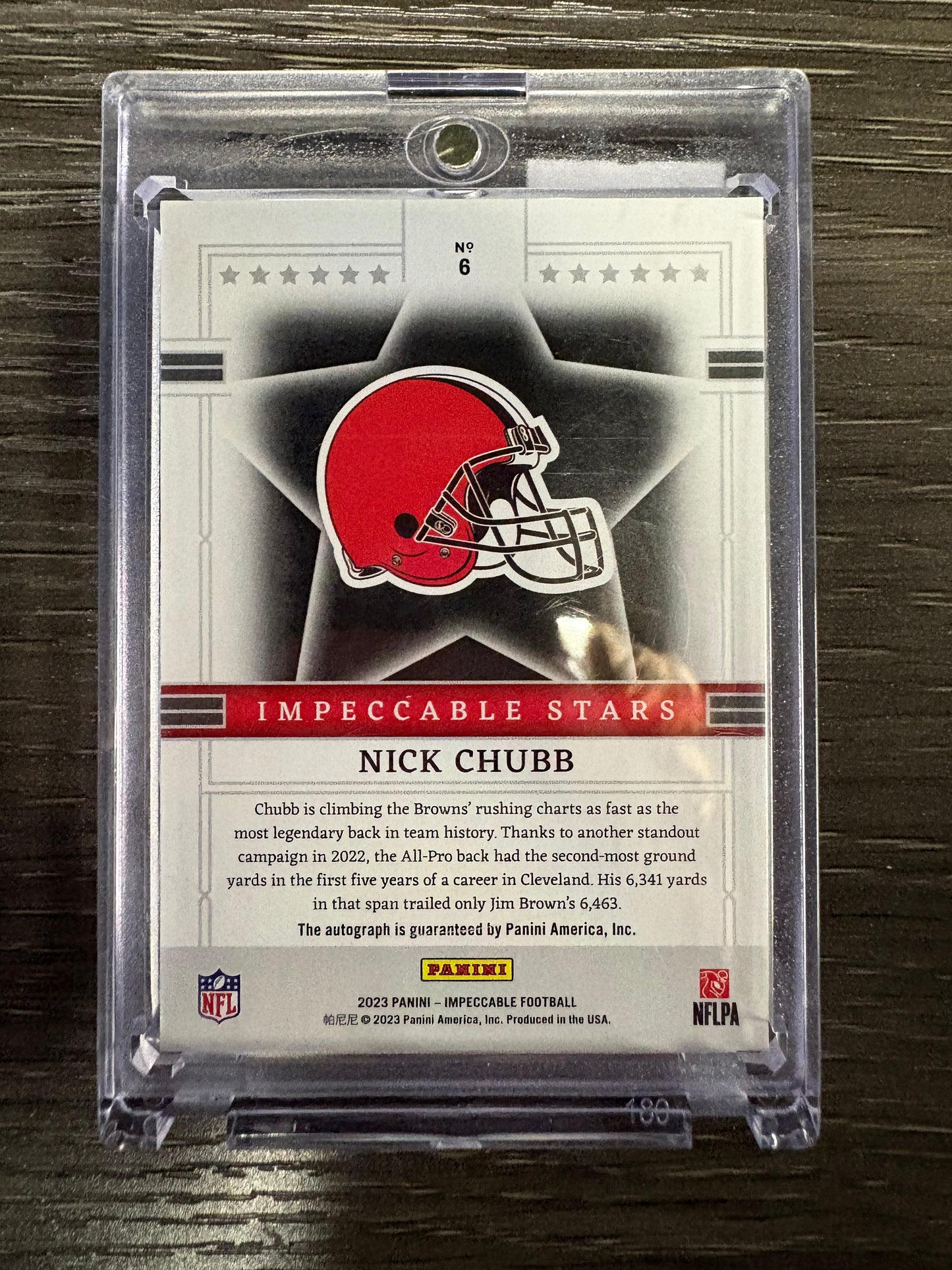 2023 Panini Impeccable Impeccable Stars Nick Chubb #6 /5