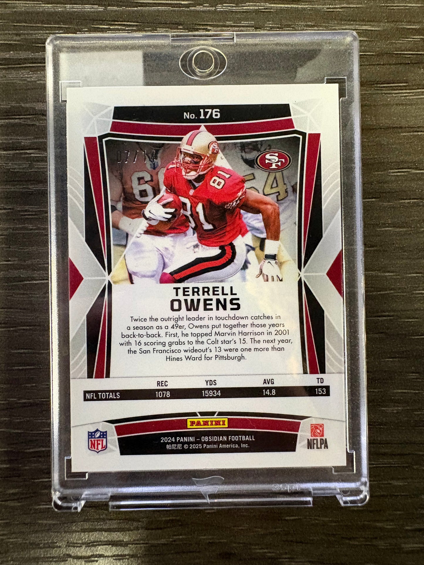 2025 Panini Obsidian Football Terrell Owens #176 Orange /14