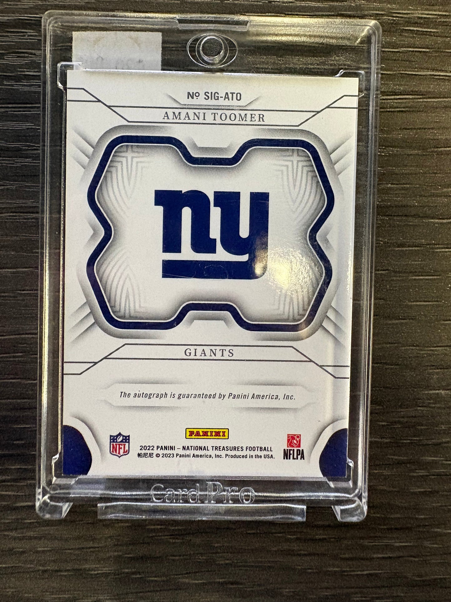 2023 Panini National Treasures Amani Toomer #SIG-ATO /25