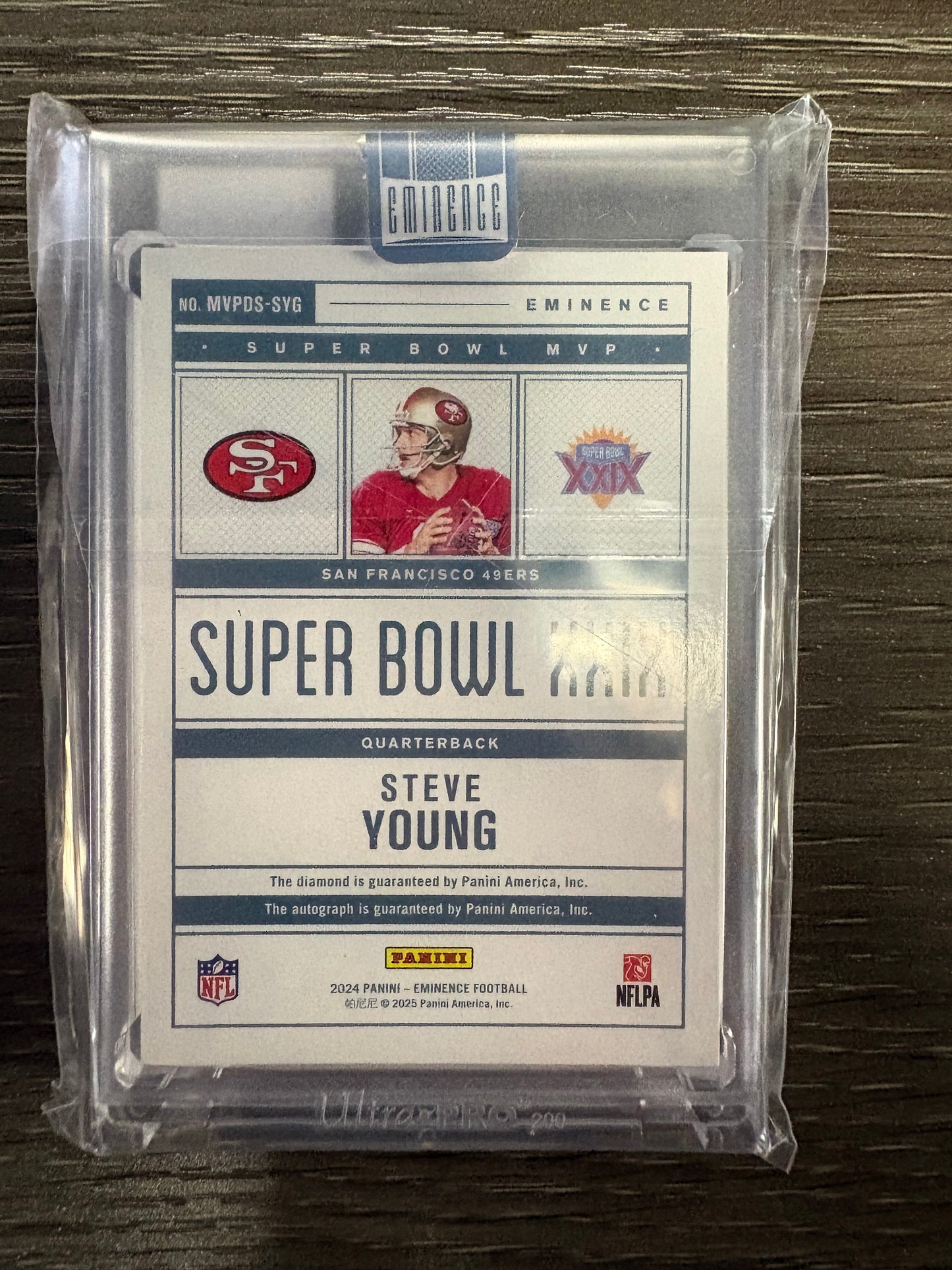 2025 Panini Eminence Football Steve Young #MVPOS-SYG Super Bowl MVP Diamond