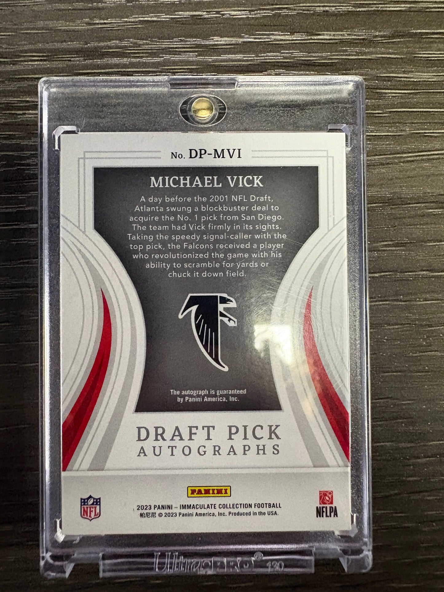 2023 Panini Immaculate Collection Draft Pick Autographs Michael Vick #DP-MVI /99 Draft Pick Autograph