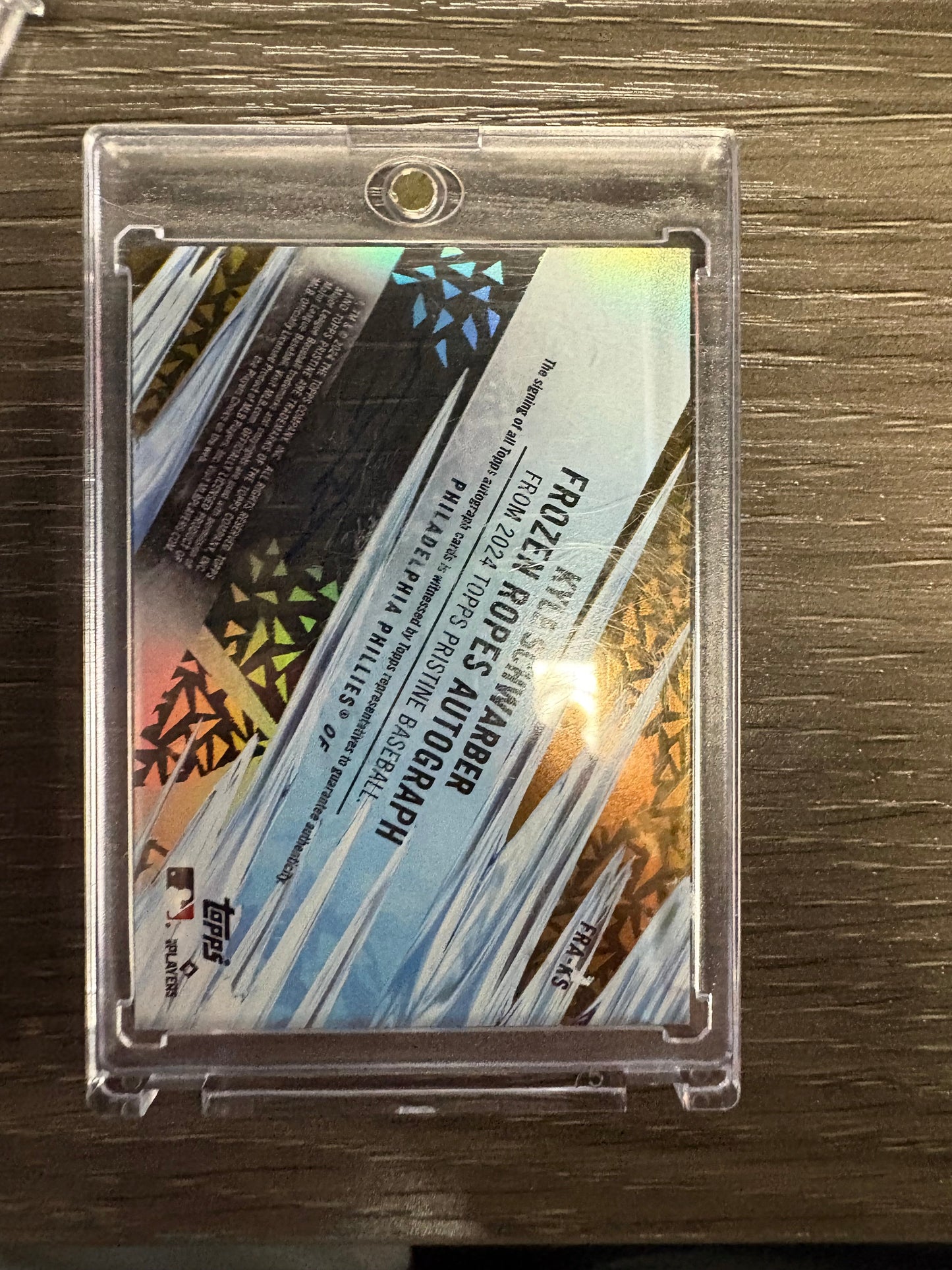 2024 Topps Pristine Frozen Ropes Kyle Schwarber #FRA-KS Gold Refractor /50