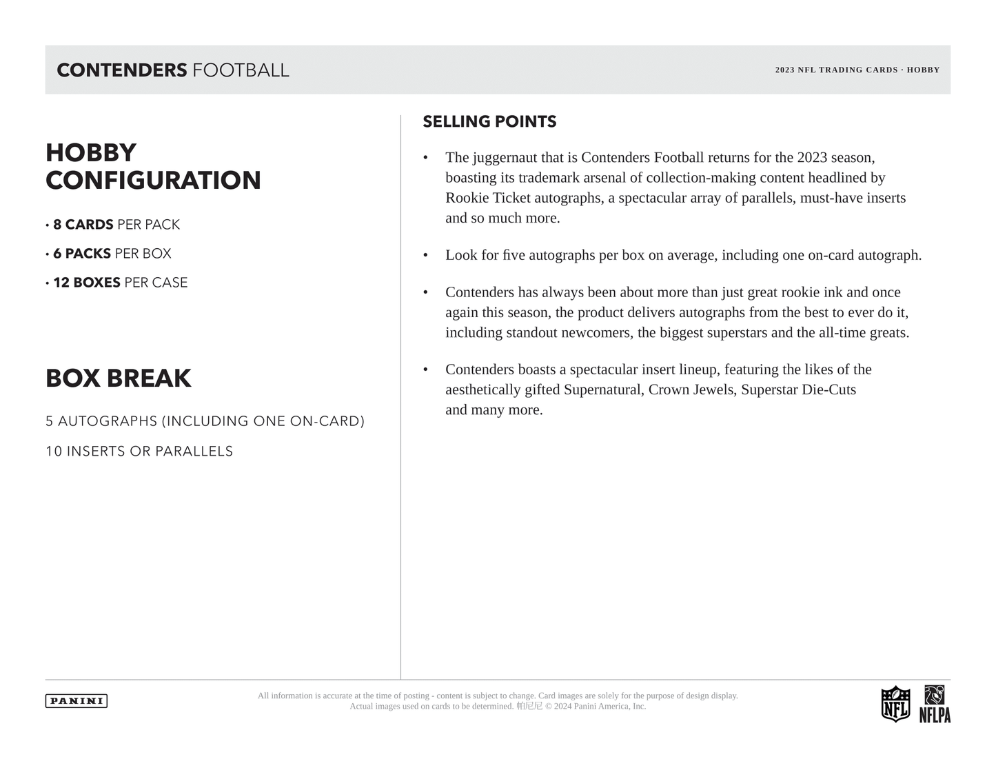 Panini - 2023 Contenders American Football (NFL) - Hobby Box