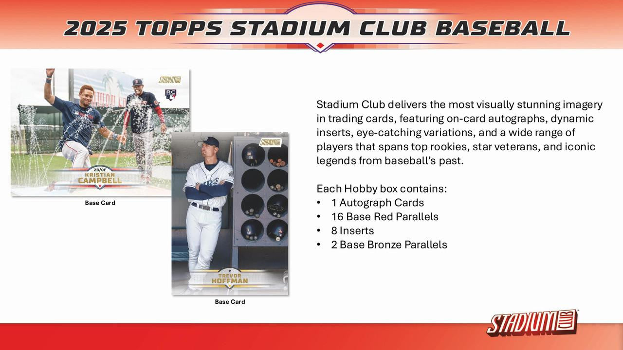 2025 Topps Stadium Club Baseball Hobby Box