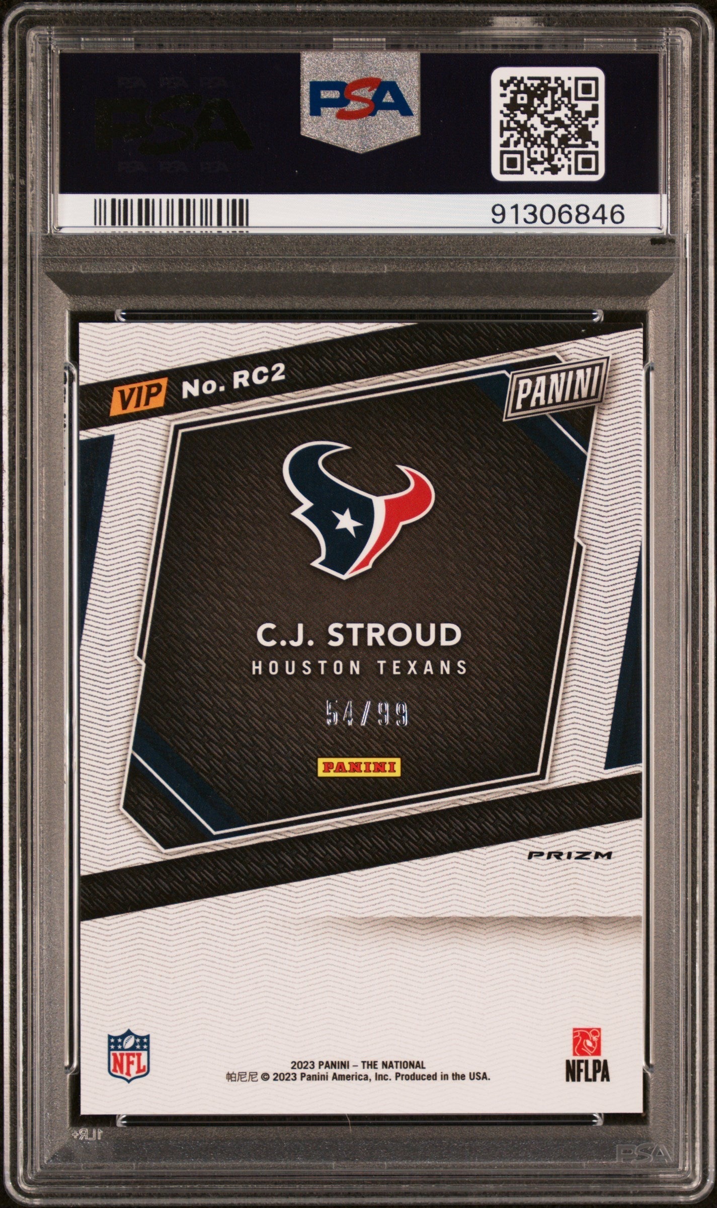 2023 Panini National Vip Gold Rookies CJ Stroud #RC2 Green Sparkle PSA 10
