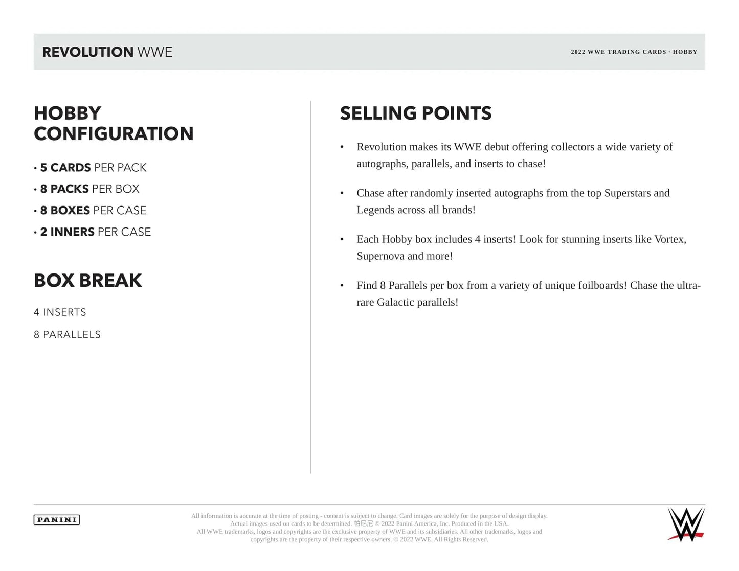 Panini - 2022 Revolution WWE Wrestling - Hobby Box