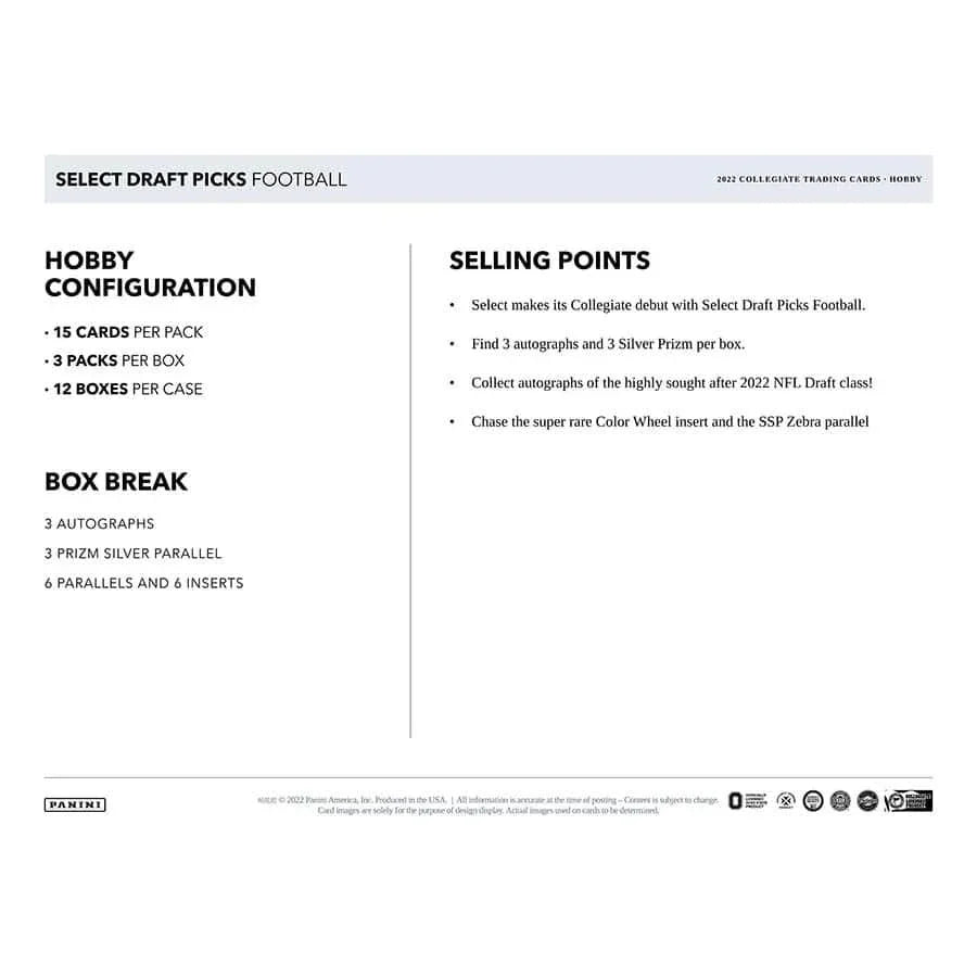 Panini - 2022 Select Draft Picks American Football (NFL) - Hobby Box