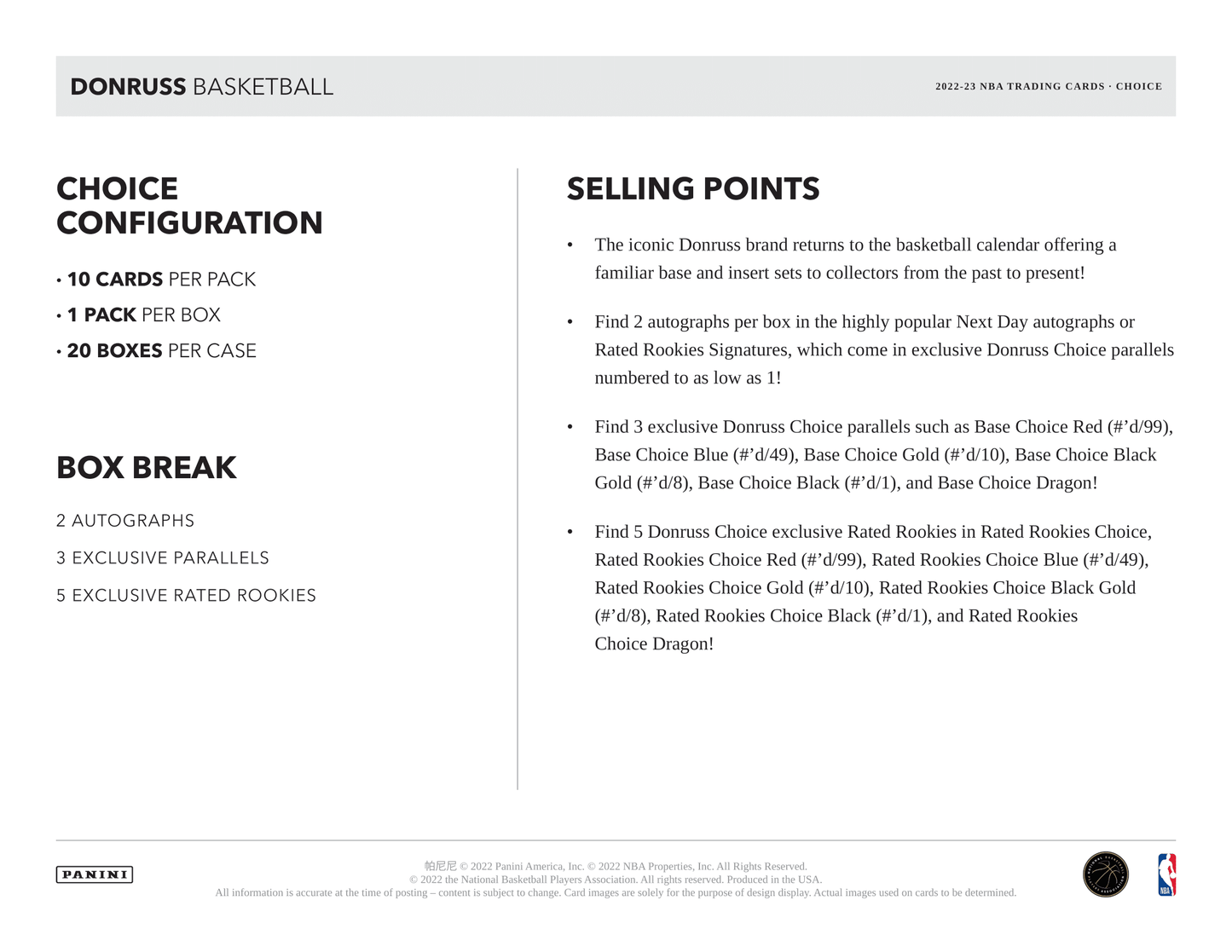 Panini - 2022/23 Donruss Basketball (NBA) - Choice Box