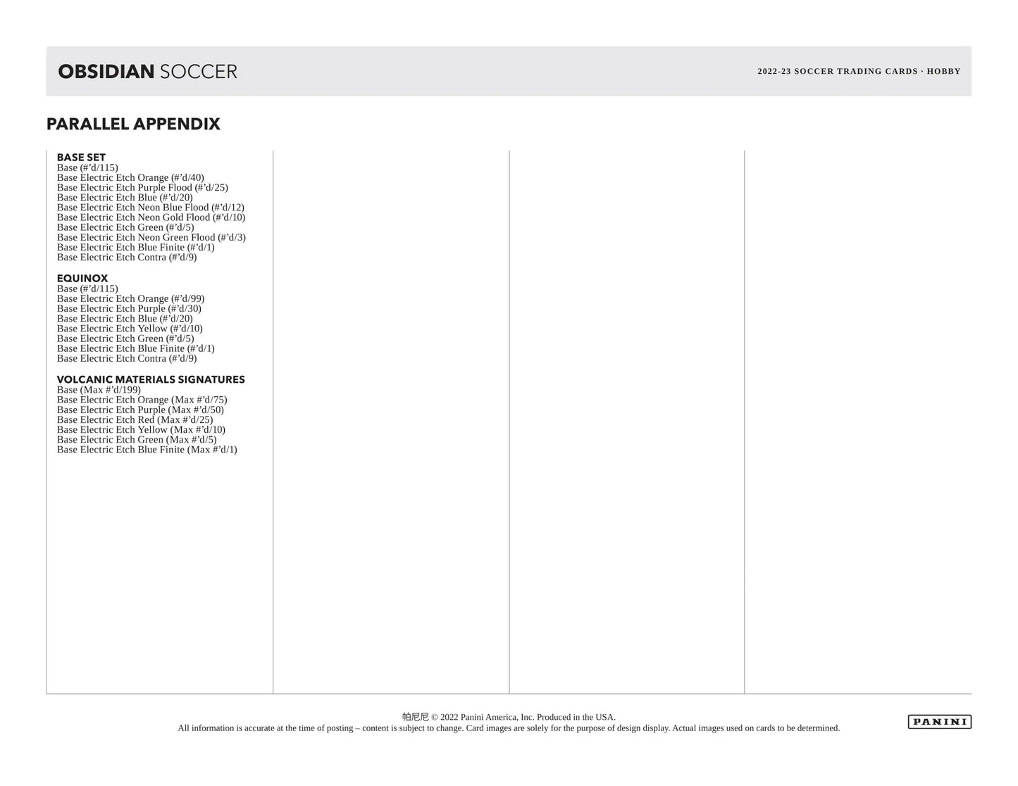 Panini - 2022/23 Obsidian Football (Soccer) - Hobby Box