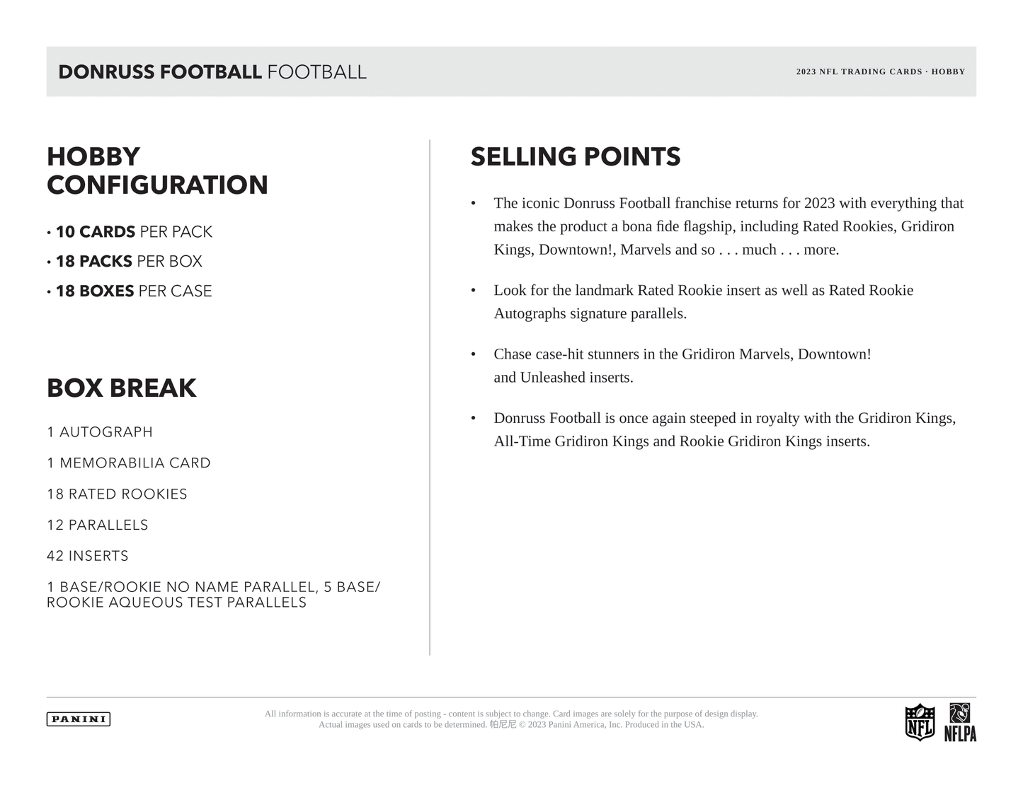 Panini - 2023 Donruss American Football (NFL) - Hobby Box