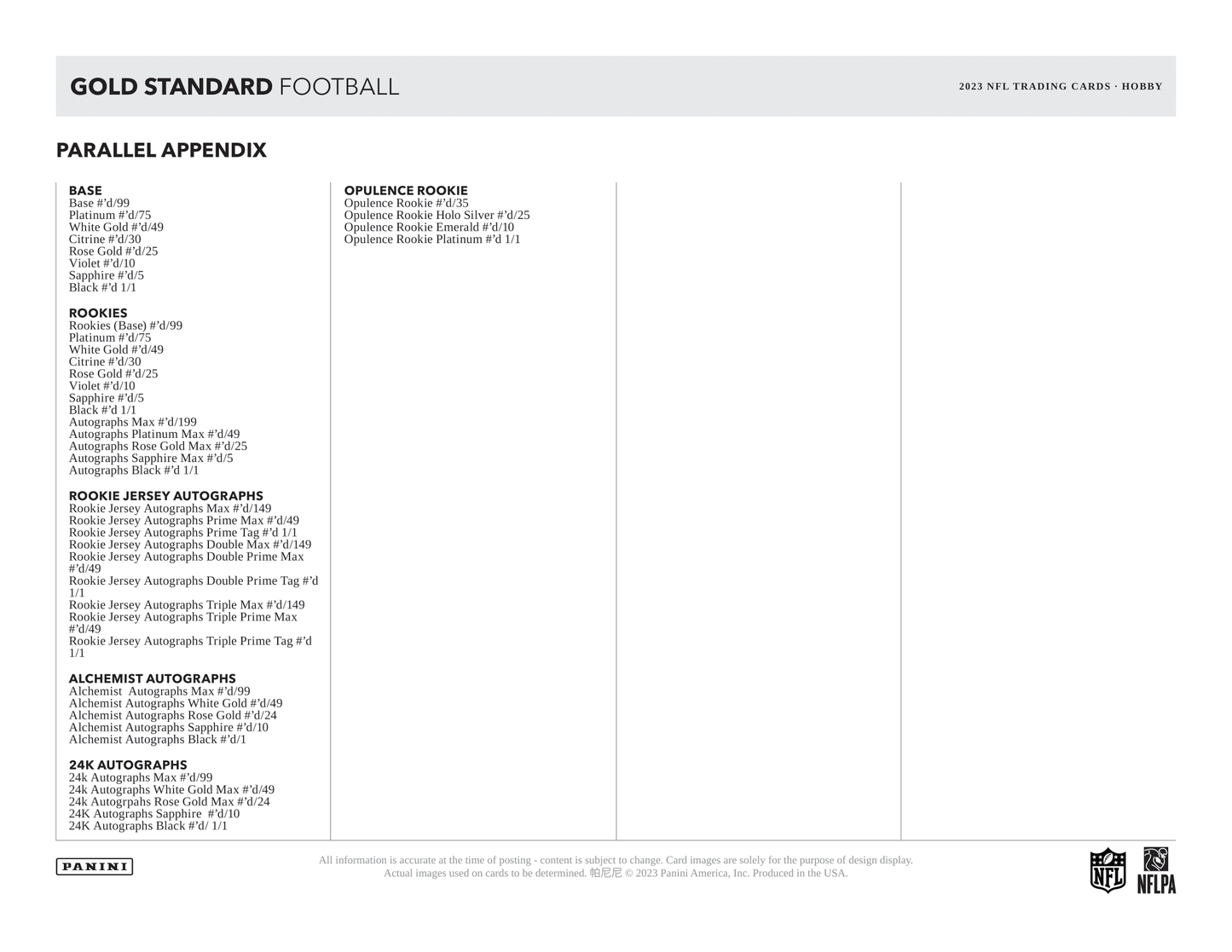 Panini - 2023 Gold Standard American Football (NFL) - Hobby Box