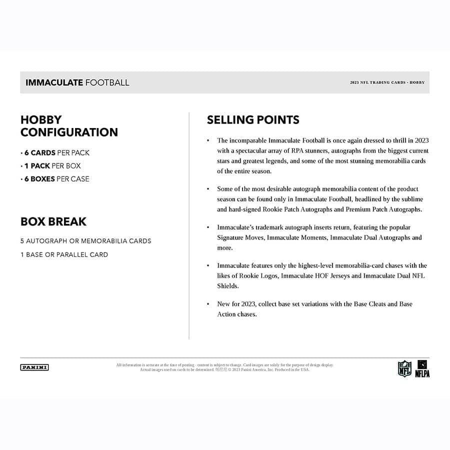 Panini - 2023 Immaculate American Football (NFL) - Hobby Box