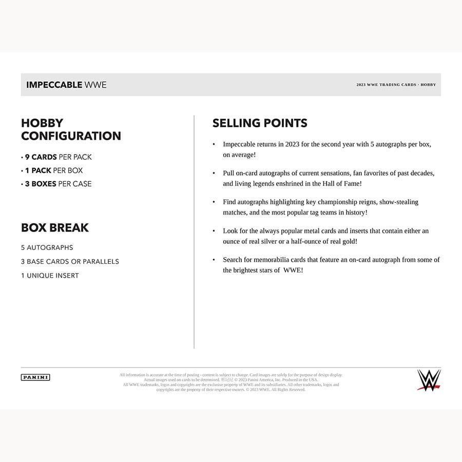 Panini - 2023 Impeccable WWE Wrestling - Hobby Box
