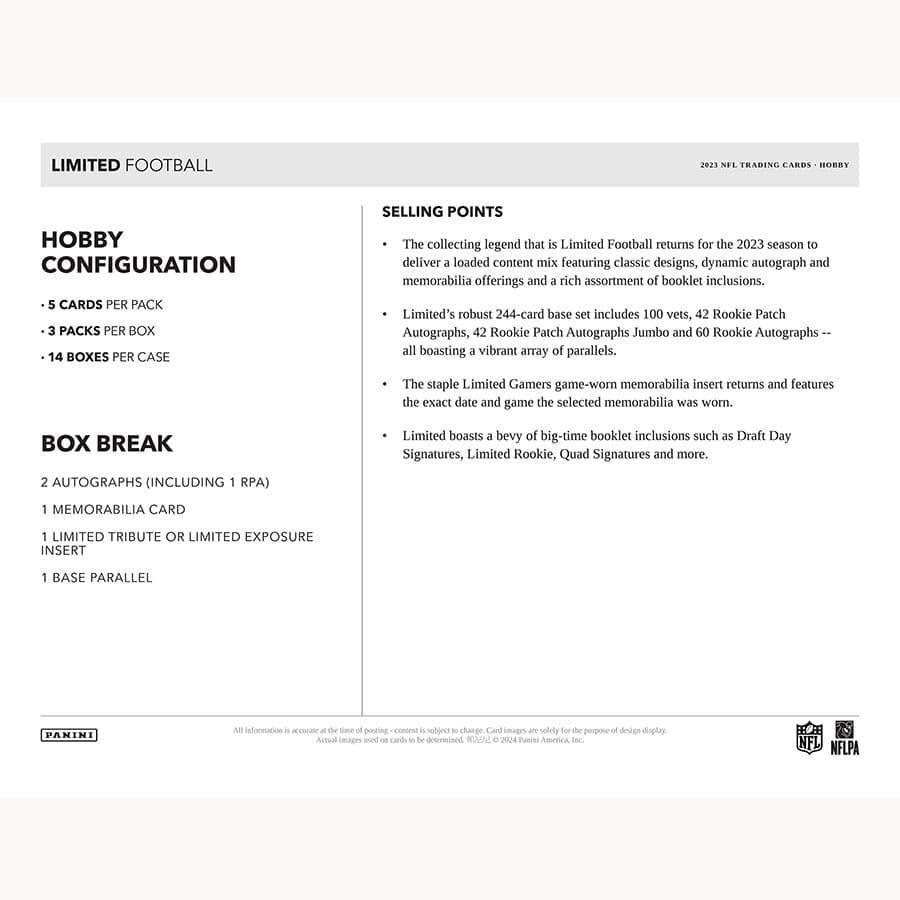 Panini - 2023 Limited American Football (NFL) - Hobby Box