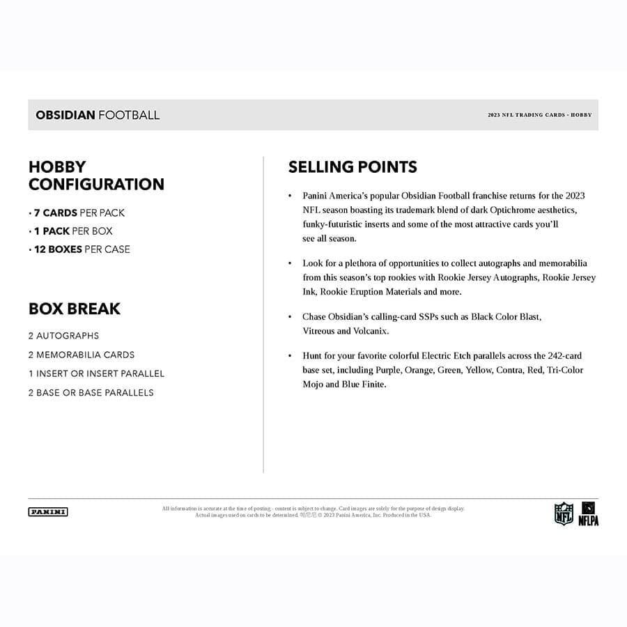 Panini - 2023 Obsidian American Football (NFL) - Hobby Box