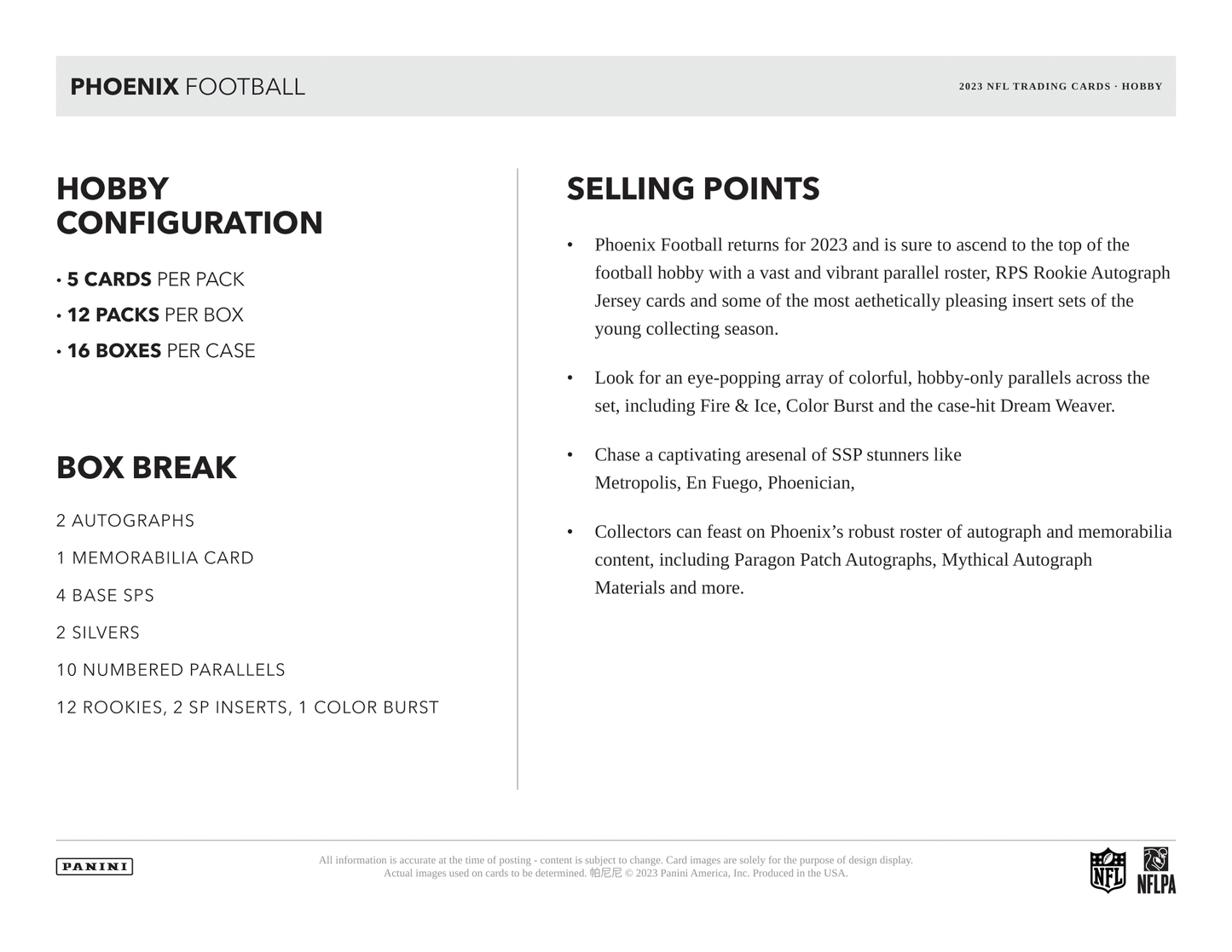 Panini - 2023 Phoenix American Football (NFL) - Hobby Box