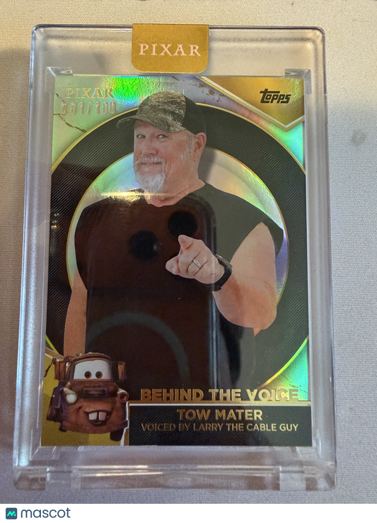 2025 Topps Pixar Gold Behind the Voice Larry the Cable Guy Behind the Voice 001/100 #BTV-LC
