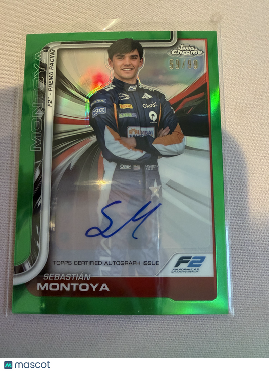 2025 Topps Formula 1 Chrome Sebastian Montoya #CA-SM Green /99