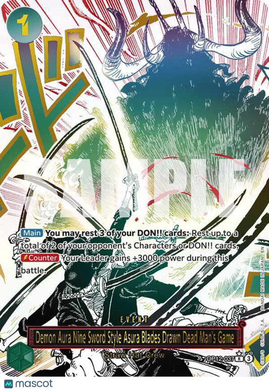 2023 Bandai One Piece Pillars of Strength Demon Aura Nine Sword Style Asura Blades Drawn Dead Man's Game