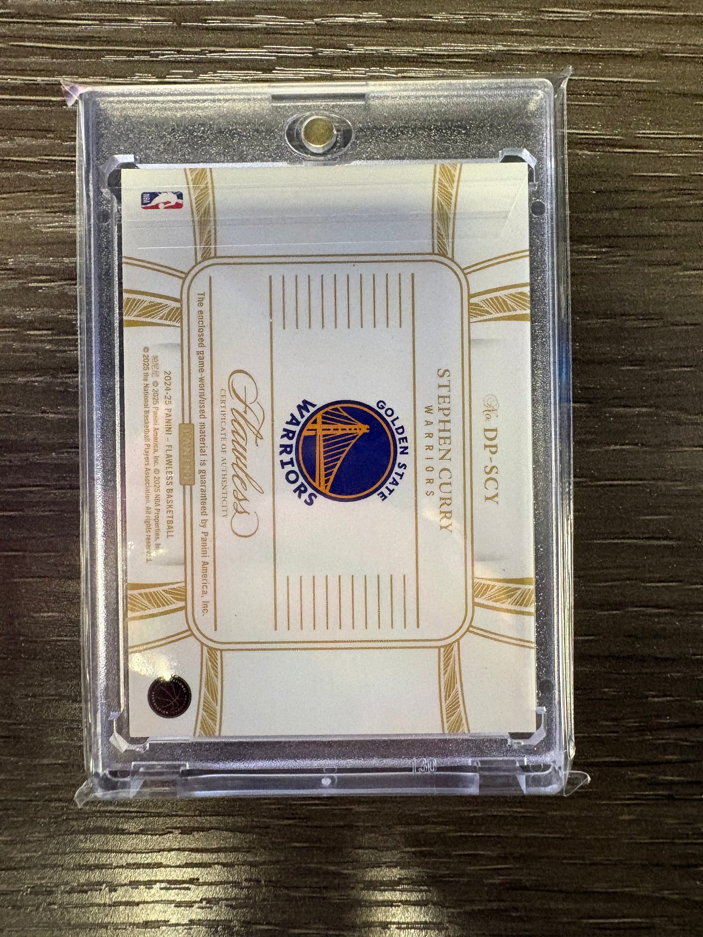 2025 Panini Flawless Stephen Curry #DP-SCY /10 Dual Patches