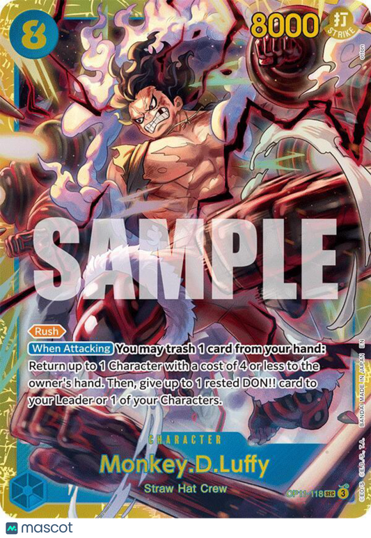 2023 Bandai One Piece Pillars of Strength Monkey.D.Luffy Holo Straw Hat Crew Super Rare Parallel Rush