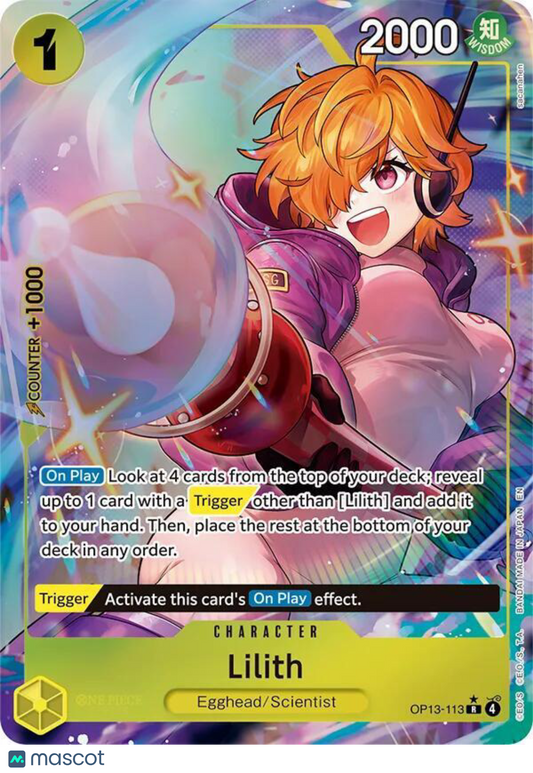 2024 Bandai One Piece Card Game Wings of the Captain Lilith Parallel Rare Egghead Scientist