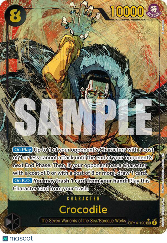 2023 One Piece TCG Kingdoms of Intrigue Crocodile Holo SEC Super Parallel Special Illustration