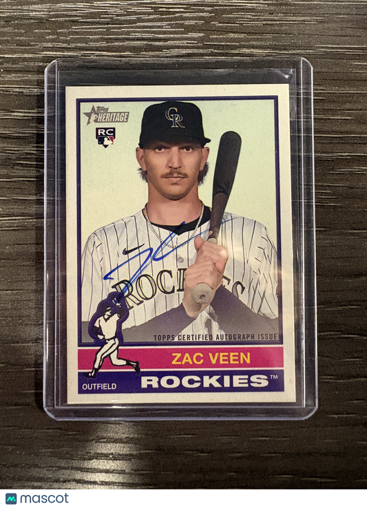 2024 Topps Heritage Zac Veen #ROA-ZV Topps Certified Autograph Issue RC