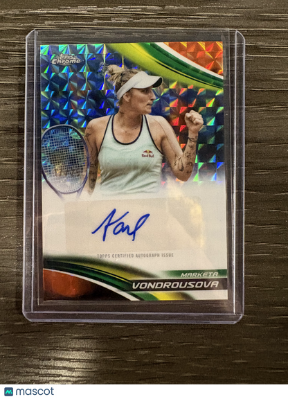 2025 Topps Chrome Tennis Marketa Vondrousova #CA-MVA Prism Refractor Chrome Autograph Card