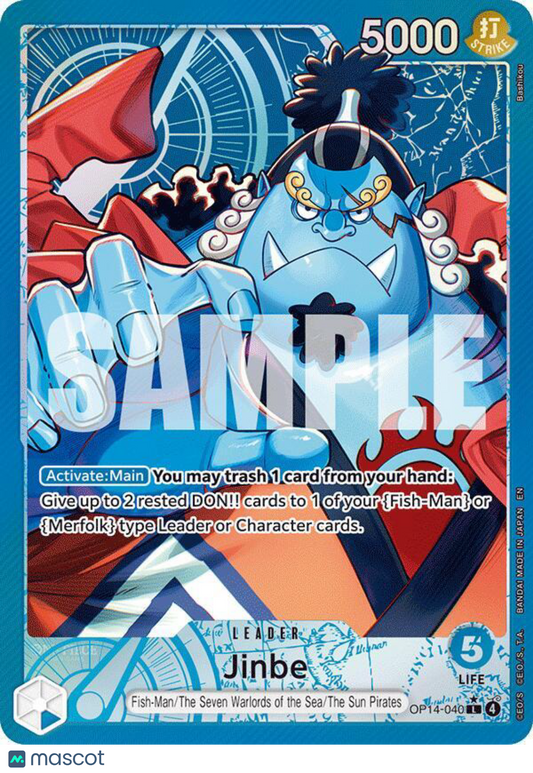 2023 Bandai One Piece TCG Kingdoms of Intrigue Jinbe Leader OP04-040