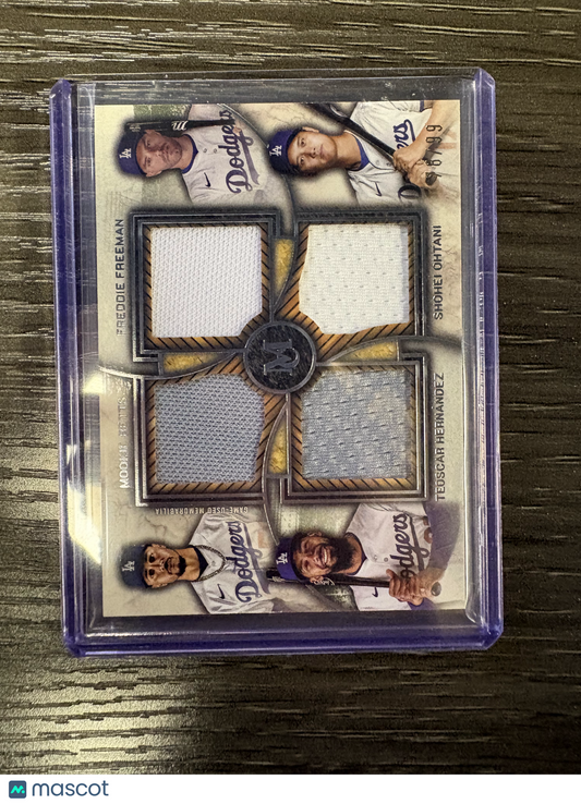 2025 Topps Museum Betts Ohtani Hernández  Freeman #PPQR-BFHO /99 Quad Relic