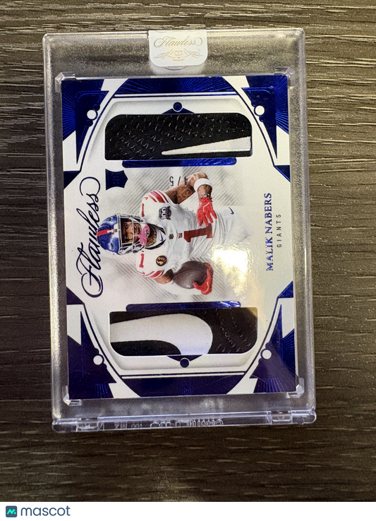 2025 Panini Flawless Malik Nabers #DD-MNS Blue Dual Patch