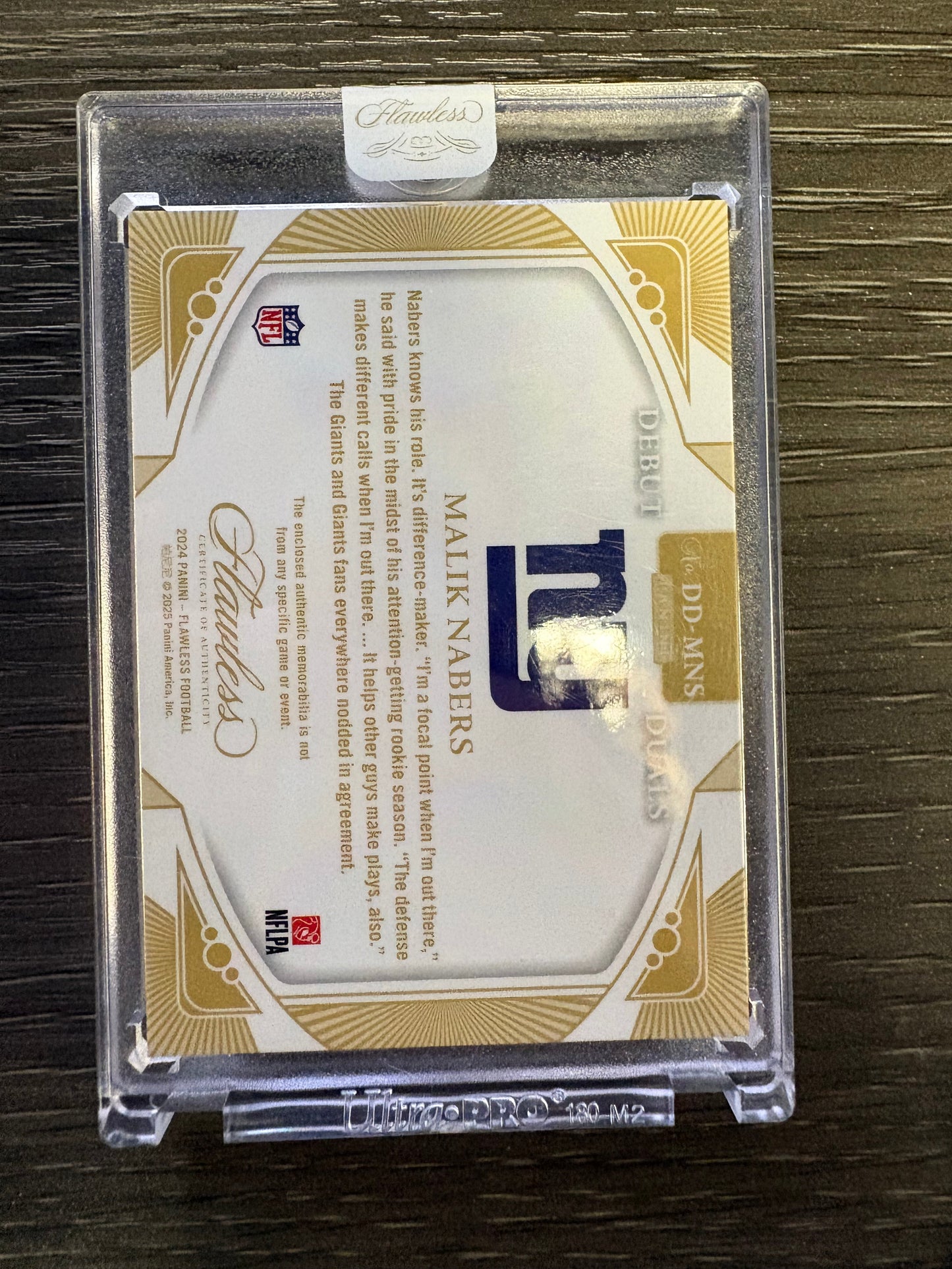 2025 Panini Flawless Malik Nabers #DD-MNS Blue Dual Patch