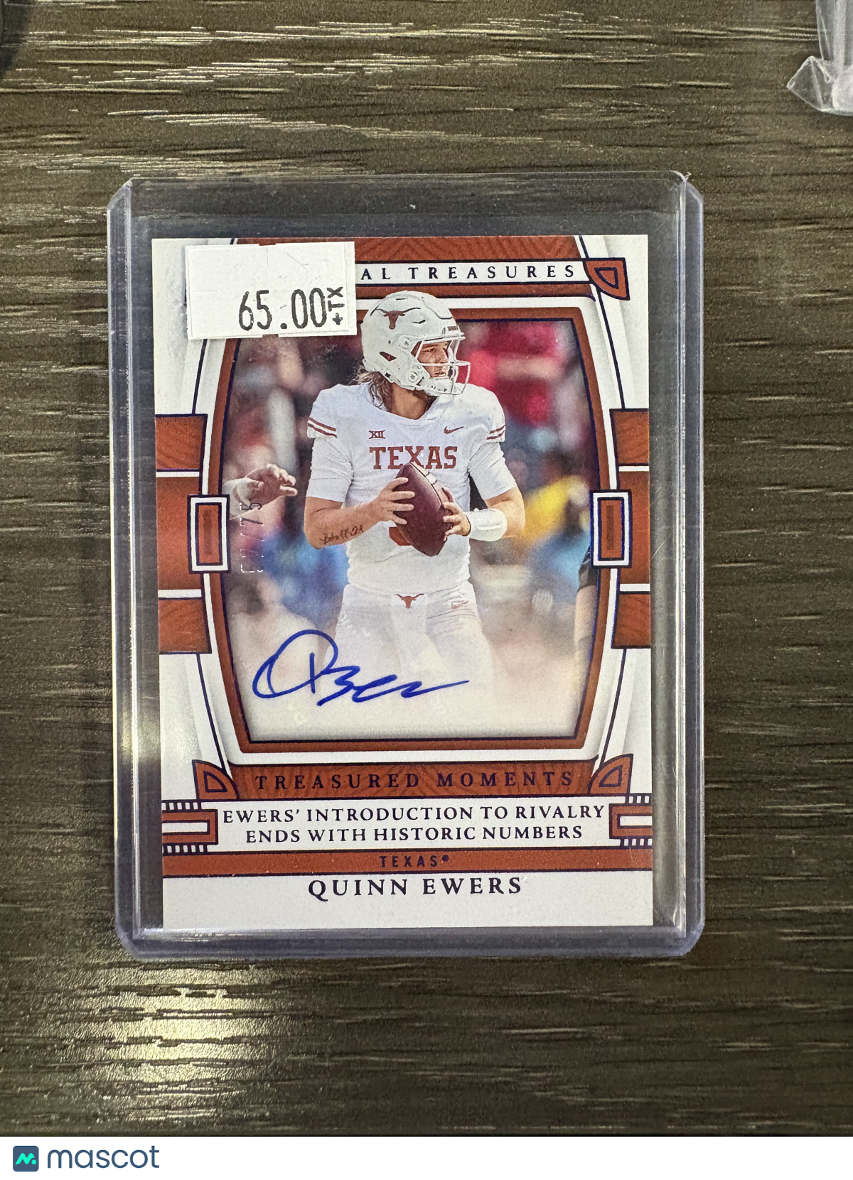 2023 Panini National Treasures Collegiate Treasured Moments Quinn Ewers #TM-QE