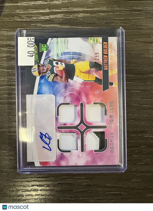2025 Panini Absolute Rookie Premiere Matthew Golden #RPM-MGN Patch Rookie Premiere Materials RC Memorabilia