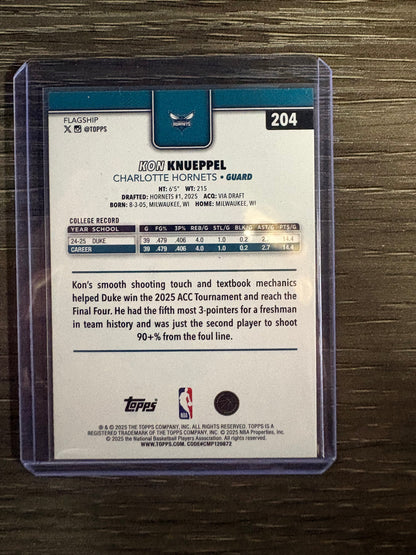 2025 Topps Flagship Kon Knueppel #204 Silver Foil RC