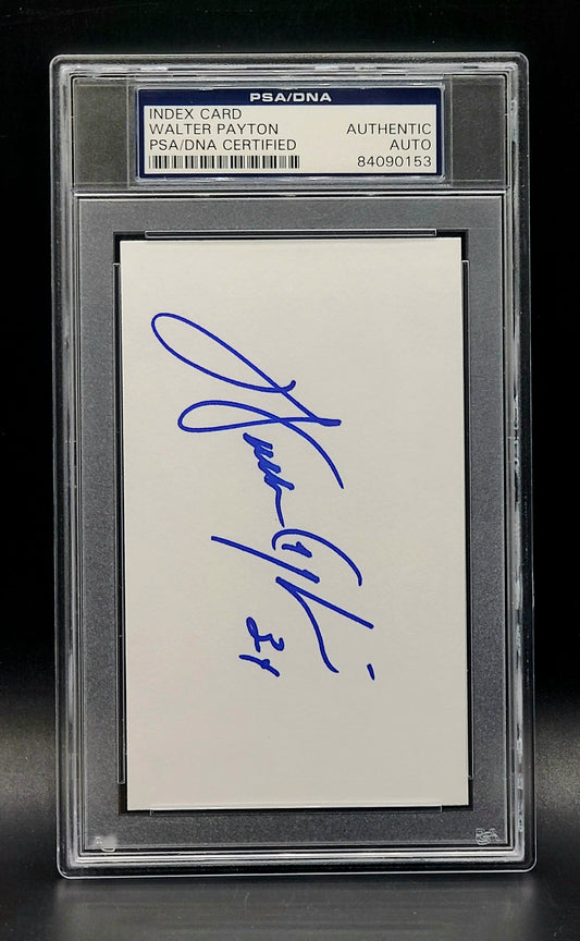 Walter Payton Signed Index Card PSA/DNA Certified