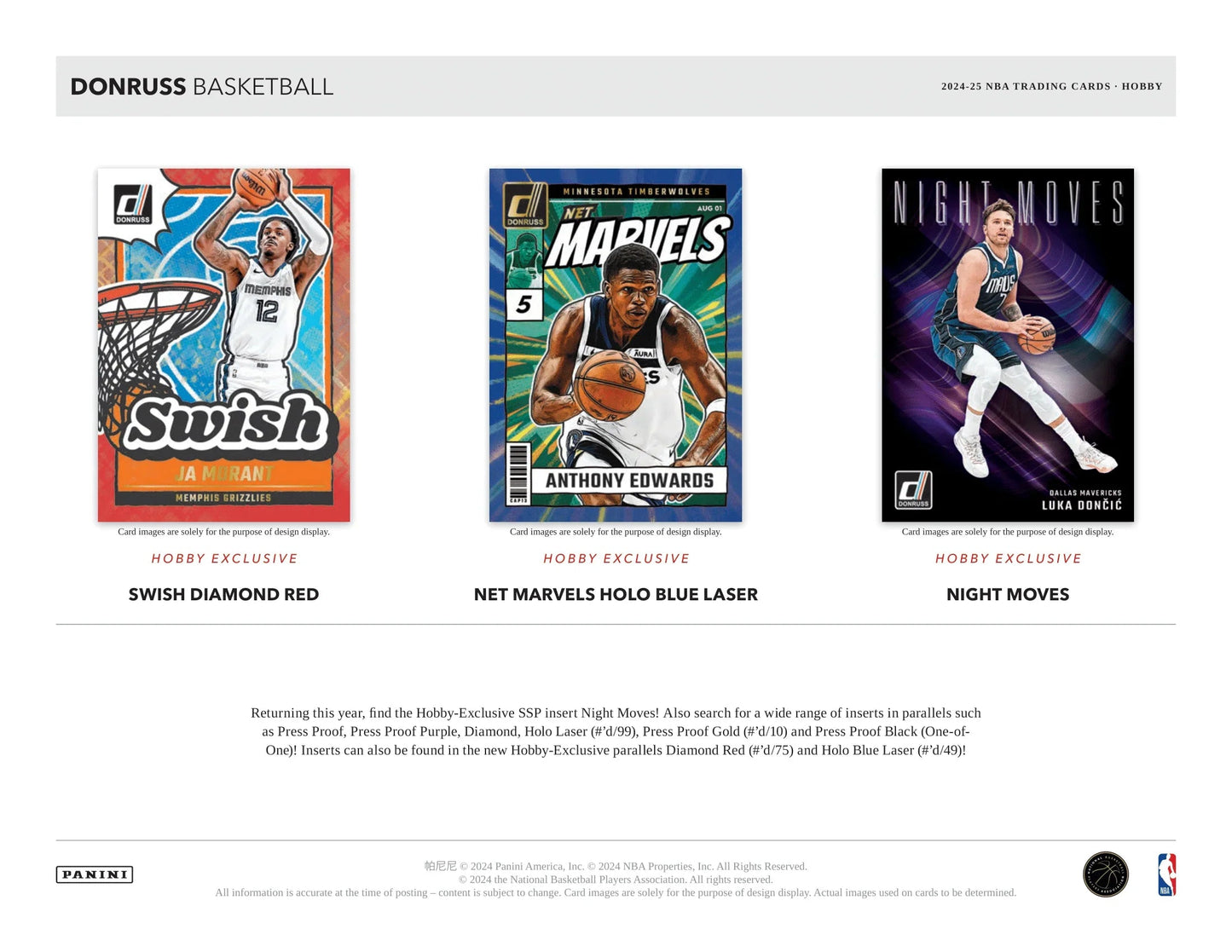 Panini - 2024/25 Donruss Basketball (NBA) - Hobby Box