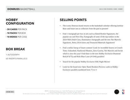 Panini - 2024/25 Donruss Basketball (NBA) - Hobby Box