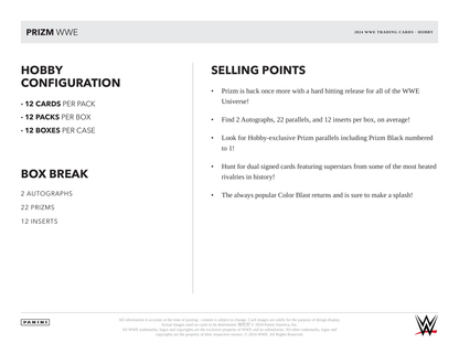 Panini - 2024 Prizm WWE Wrestling - Hobby Box (12 Packs)