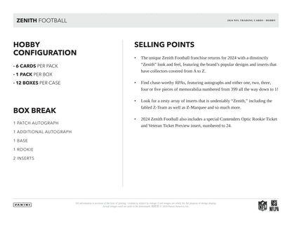 Panini - 2024 Zenith American Football (NFL) - Hobby Box