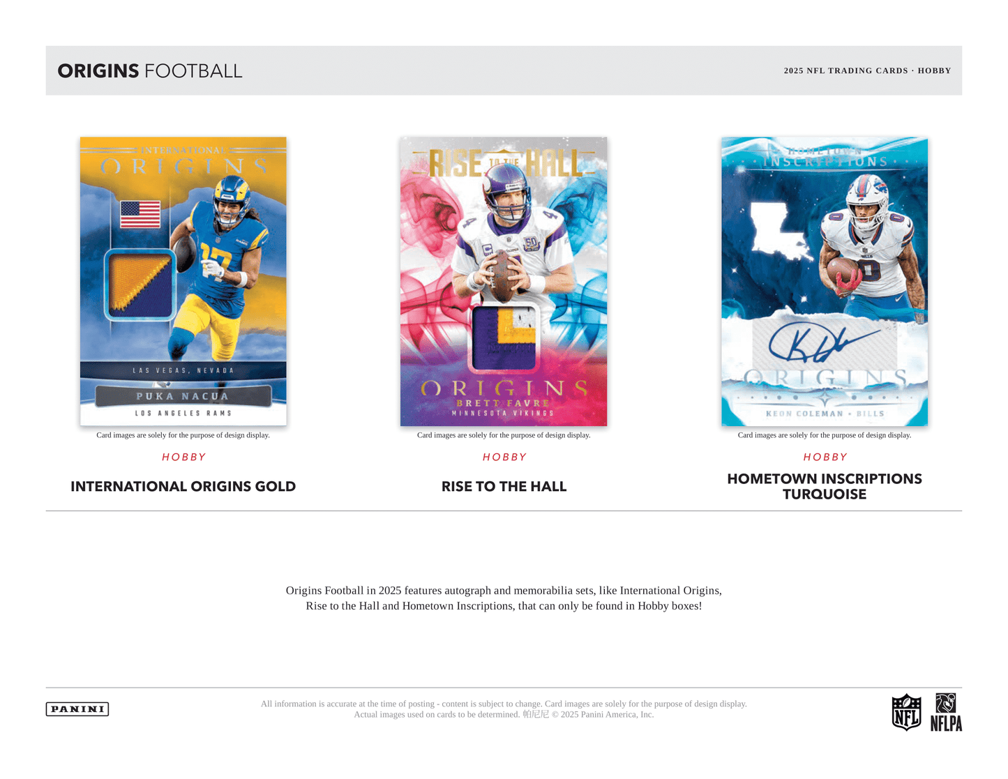Panini - 2025 Origins American Football (NFL) - Hobby Box