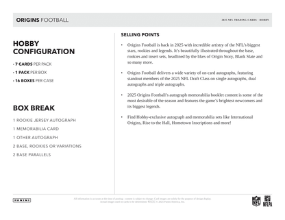 Panini - 2025 Origins American Football (NFL) - Hobby Box
